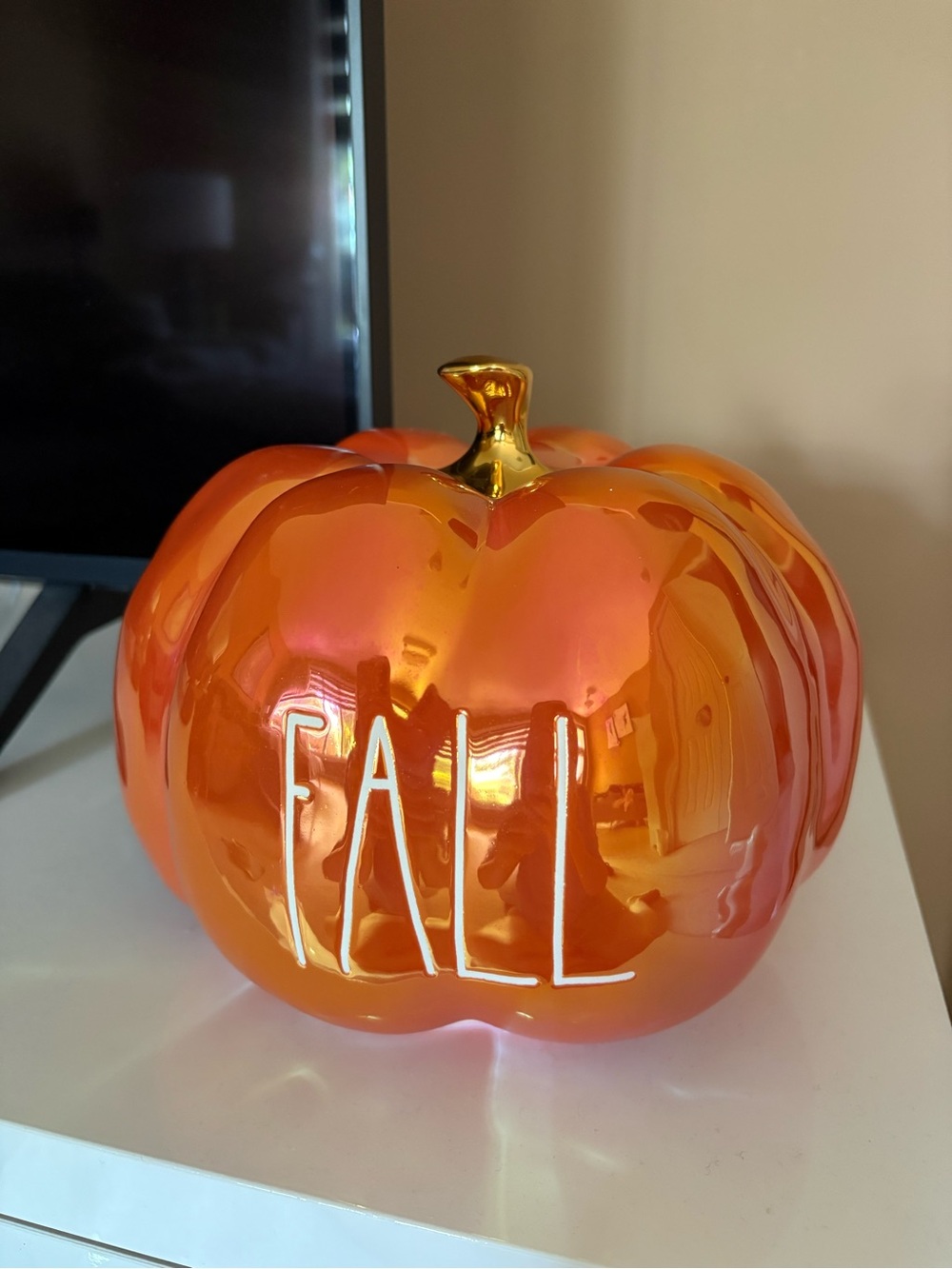 Fall Pumpkin Ceramic Decor - Orange